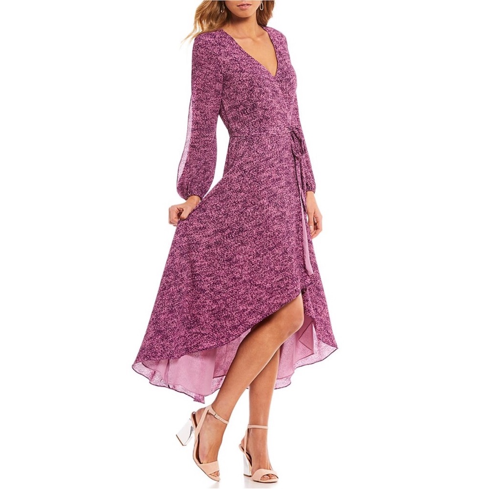 H Halston Split Sleeve Wrap Dress